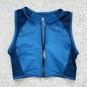 Good American Blue Power Zip Sports Bra NWOT